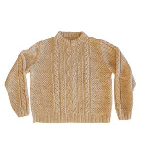 Hand Knit Aran Style Fisherman Sweater-  Unisex New